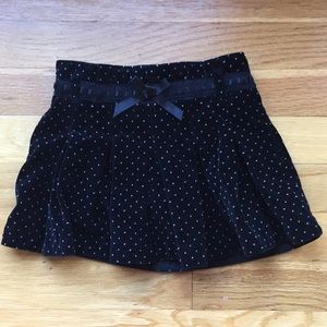 EUC Genuine Kids Girls Velvet Pleated Dot Skirt 3T